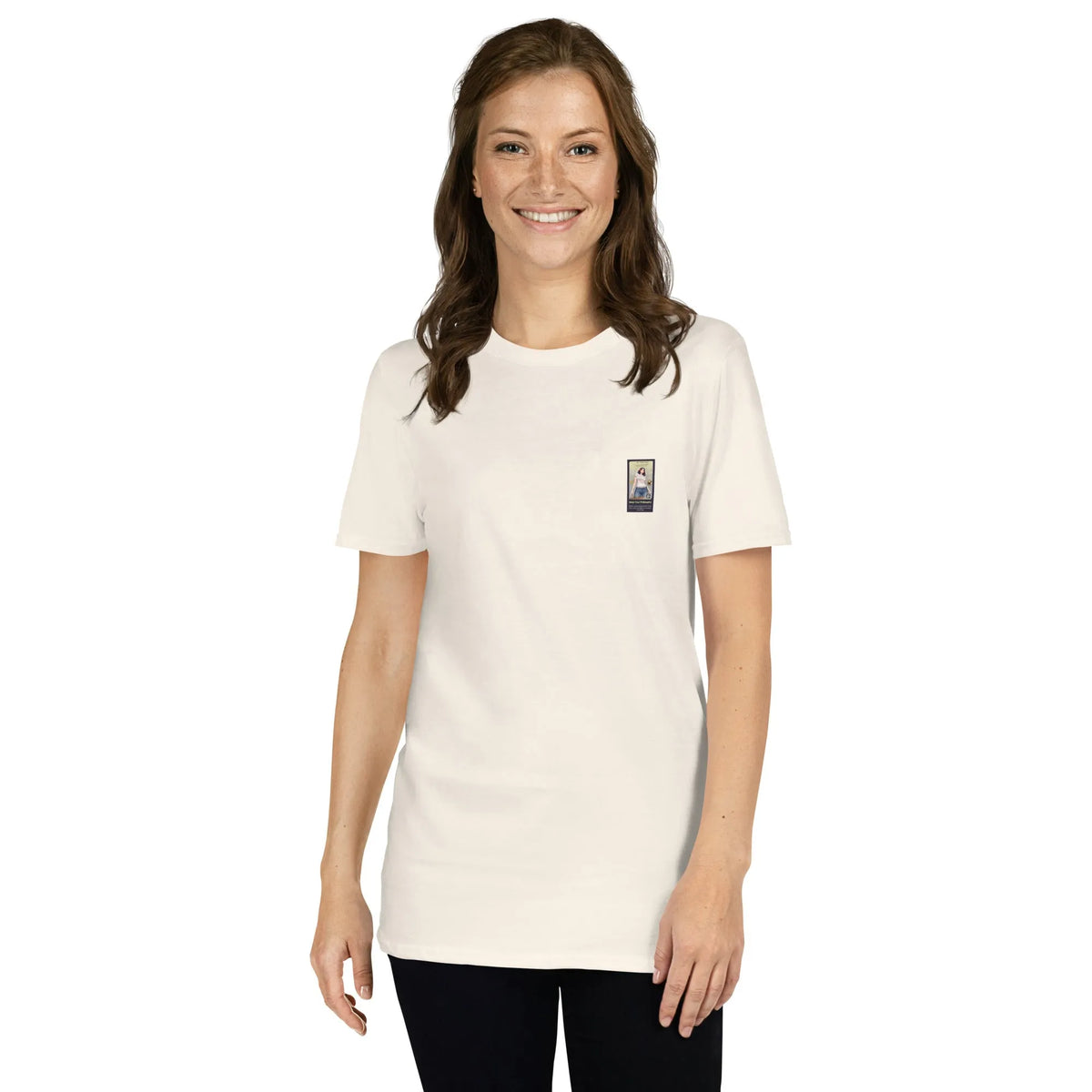 RetroCar#3 Unisex T-Shirt in Natural – Vorderansicht Detail