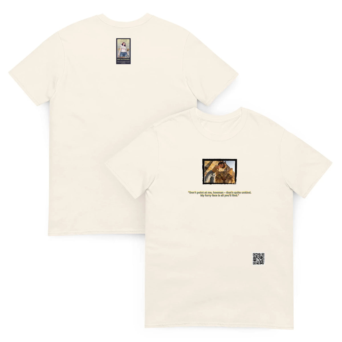 Retropet#1 Unisex T-Shirt in Natural – Vorderansicht Detail