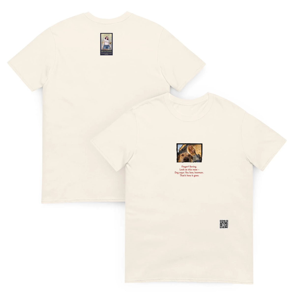 Retropet#2 Unisex T-Shirt in Natural – Vorderansicht Detail