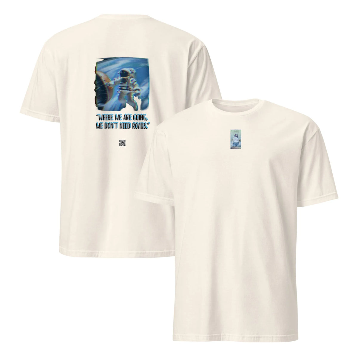 VHS#3 Unisex T-Shirt in Natural – Vorderansicht / Rückenansicht