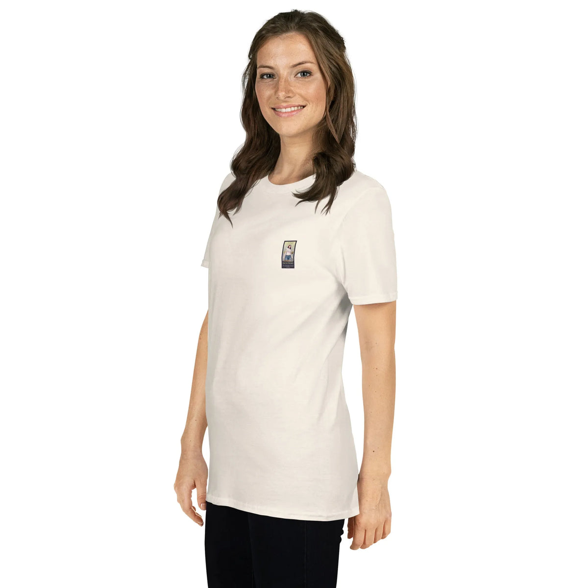 RetroCar#3 Unisex T-Shirt in Natural – Seitenansicht links Detail
