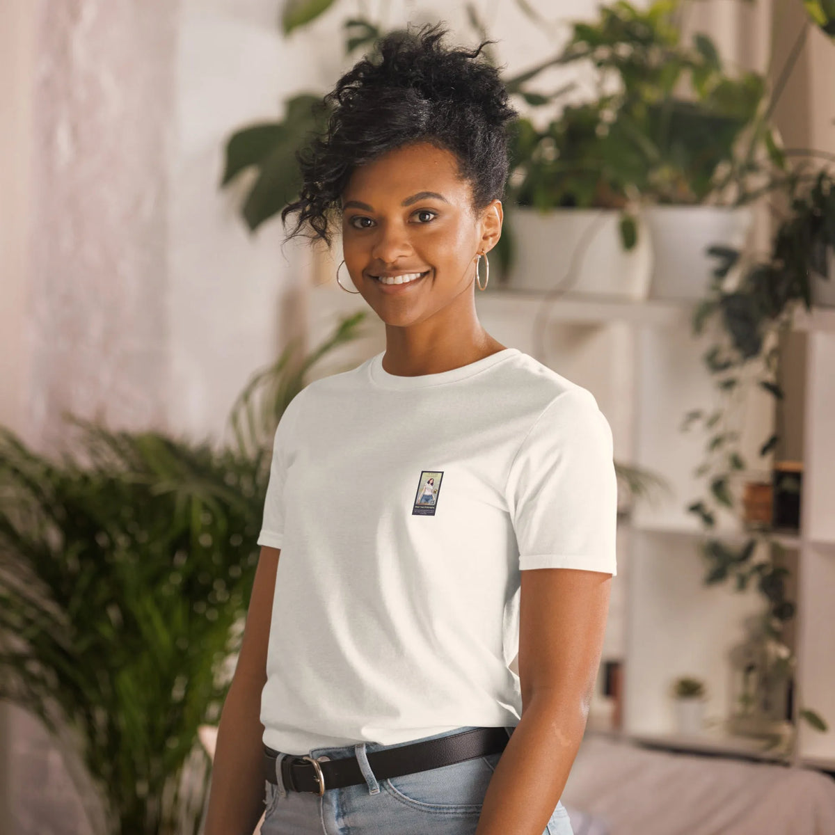 Retropet#4 Unisex T-Shirt in Natural – Seitenansicht links