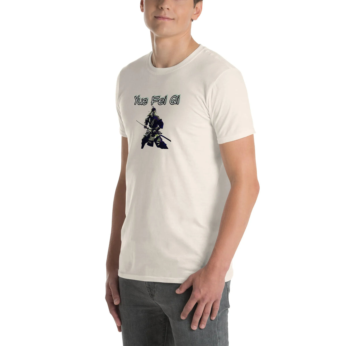AMIG#3 Unisex T-Shirt in Natural – Seitenansicht links Detail