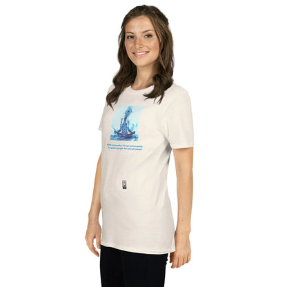 ZEN#1 Unisex T-Shirt in Natural – Seitenansicht links / Vorderansicht