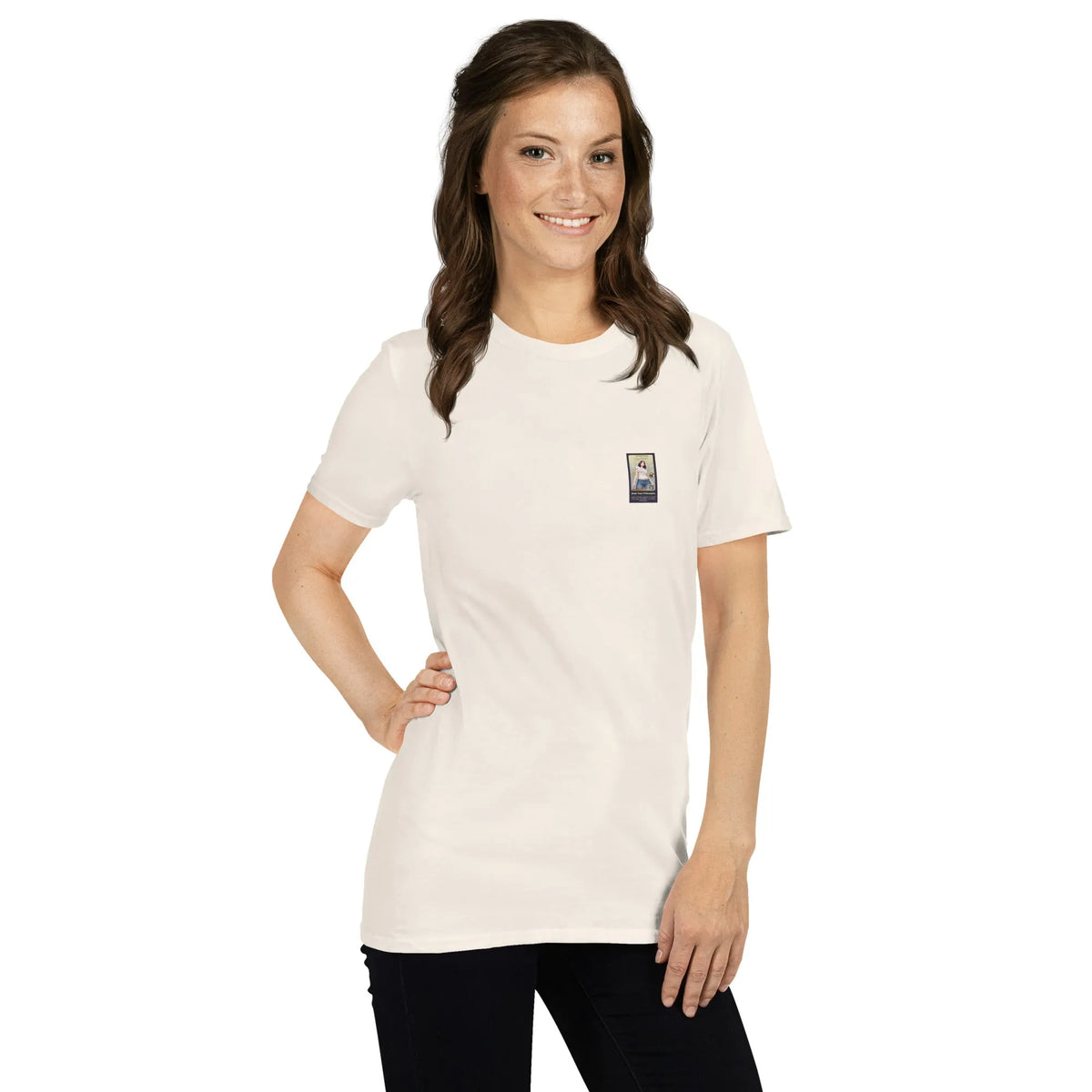 RetroCar#3 Unisex T-Shirt in Natural – Seitenansicht rechts Detail