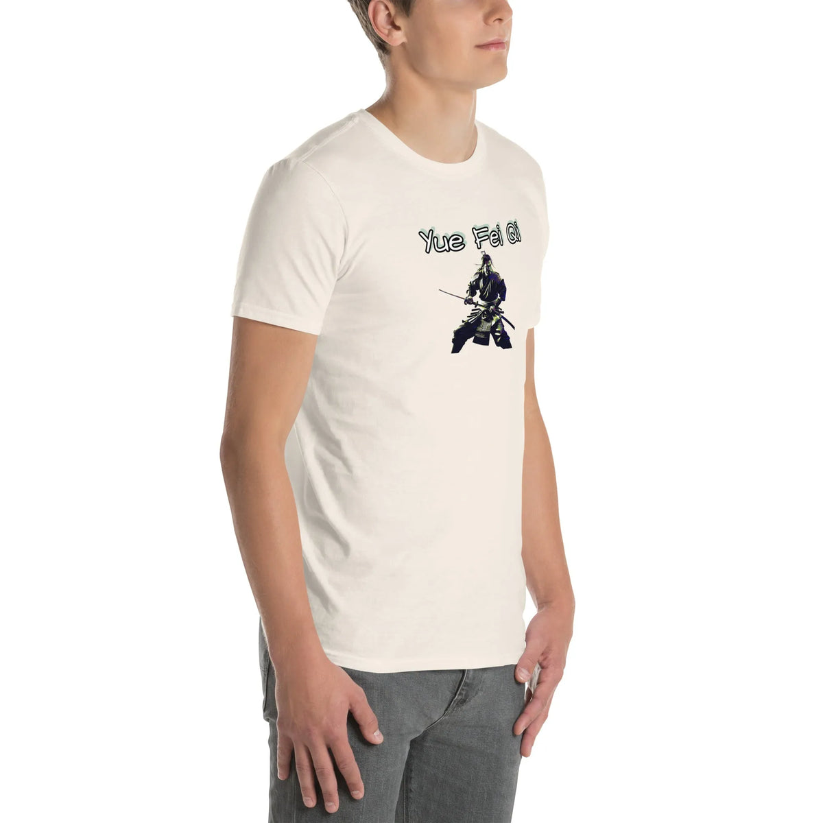 AMIG#3 Unisex T-Shirt in Natural – Seitenansicht rechts Detail