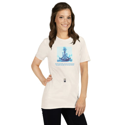 ZEN#1 Unisex T-Shirt in Natural – Seitenansicht rechts / Vorderansicht