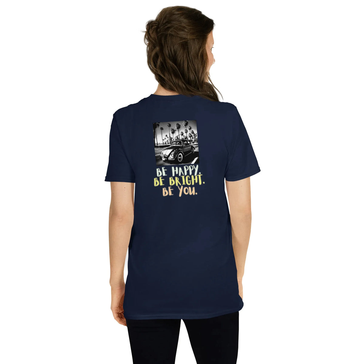 RetroCar#3 Unisex T-Shirt in French Navy – Rückenansicht