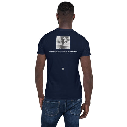 SBB#2 Black Edition Unisex T-Shirt in French Navy – Rückenansicht Nahaufnahme