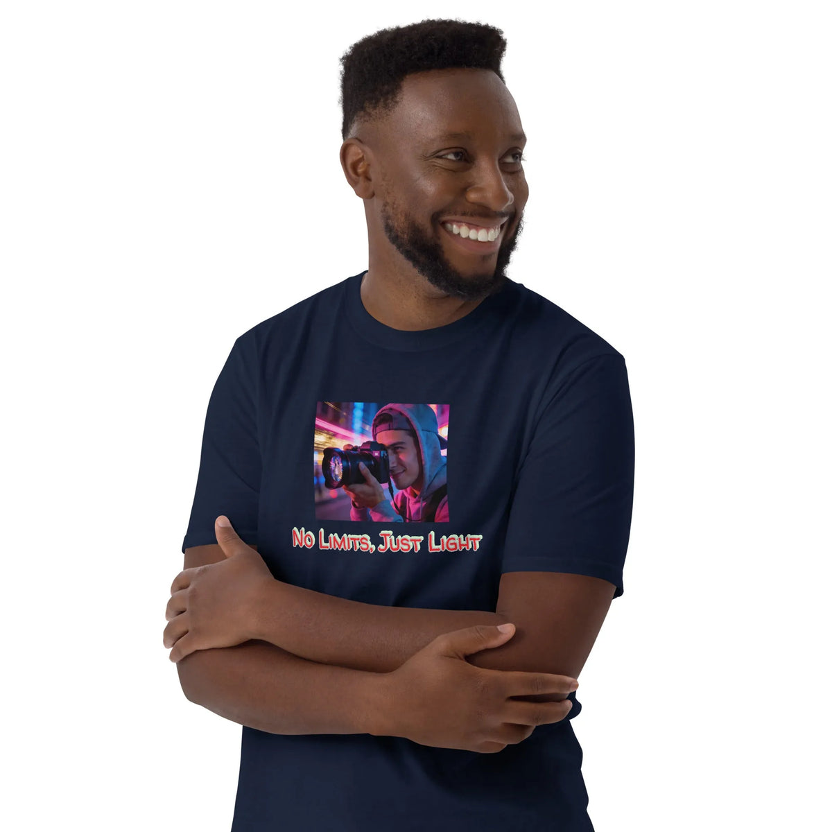 Photo#1 Unisex T-Shirt in French Navy – Vorderansicht Nahaufnahme