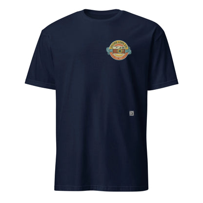 RetroLens#2 Unisex T-Shirt in French Navy – Vorderansicht Detail