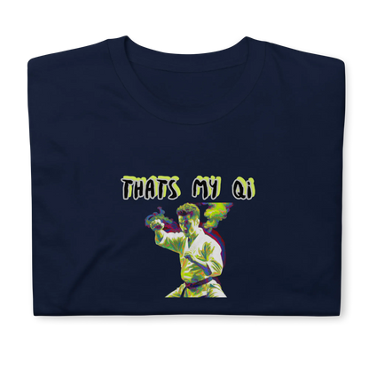 AMIG#1 Unisex T-Shirt in French Navy – Vorderansicht Nahaufnahme