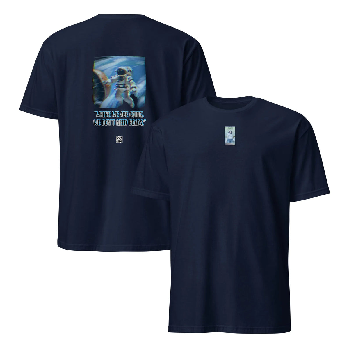 VHS#3 Unisex T-Shirt in French Navy – Vorderansicht / Rückenansicht