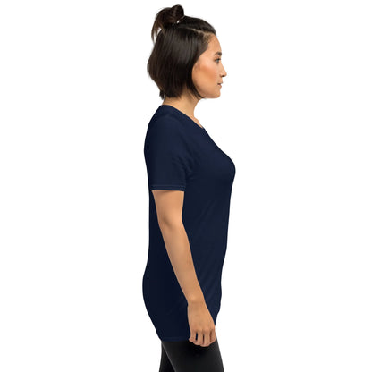 Retropet#3 Unisex T-Shirt in French Navy – Seitenansicht rechts Detail