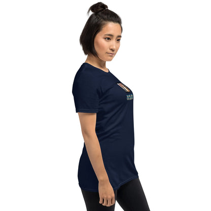 Retropet#3 Unisex T-Shirt in French Navy – Seitenansicht rechts