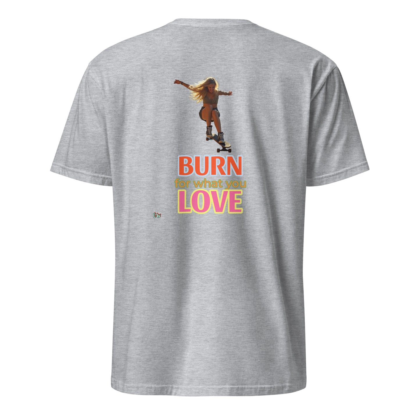 Sport Grey short-sleeve T-shirt with back skateboard girl graphic and text
