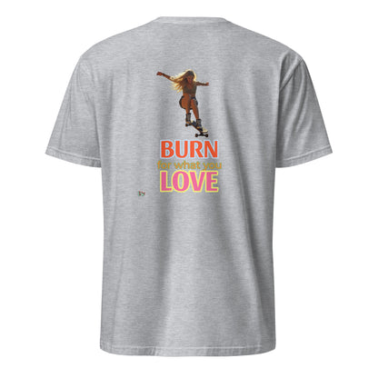 Sport Grey short-sleeve T-shirt with back skateboard girl graphic and text