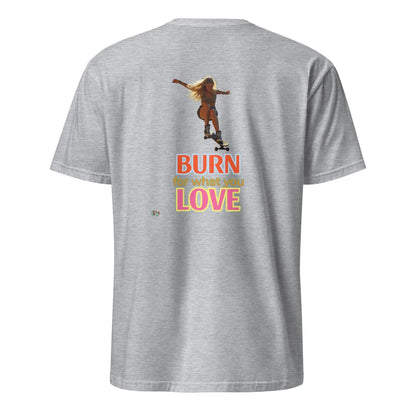 Sport Grey short-sleeve T-shirt with back skateboard girl graphic and text