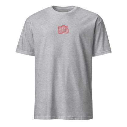Sport Grey short-sleeve T-shirt with small red skate graphic on the chest