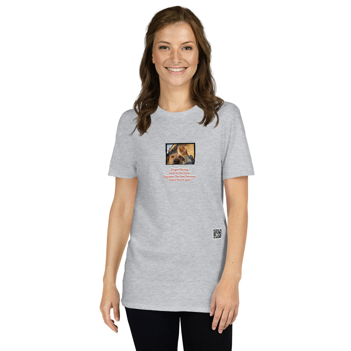 Retropet#2 Unisex T-Shirt in Sport Grey – Vorderansicht Nahaufnahme