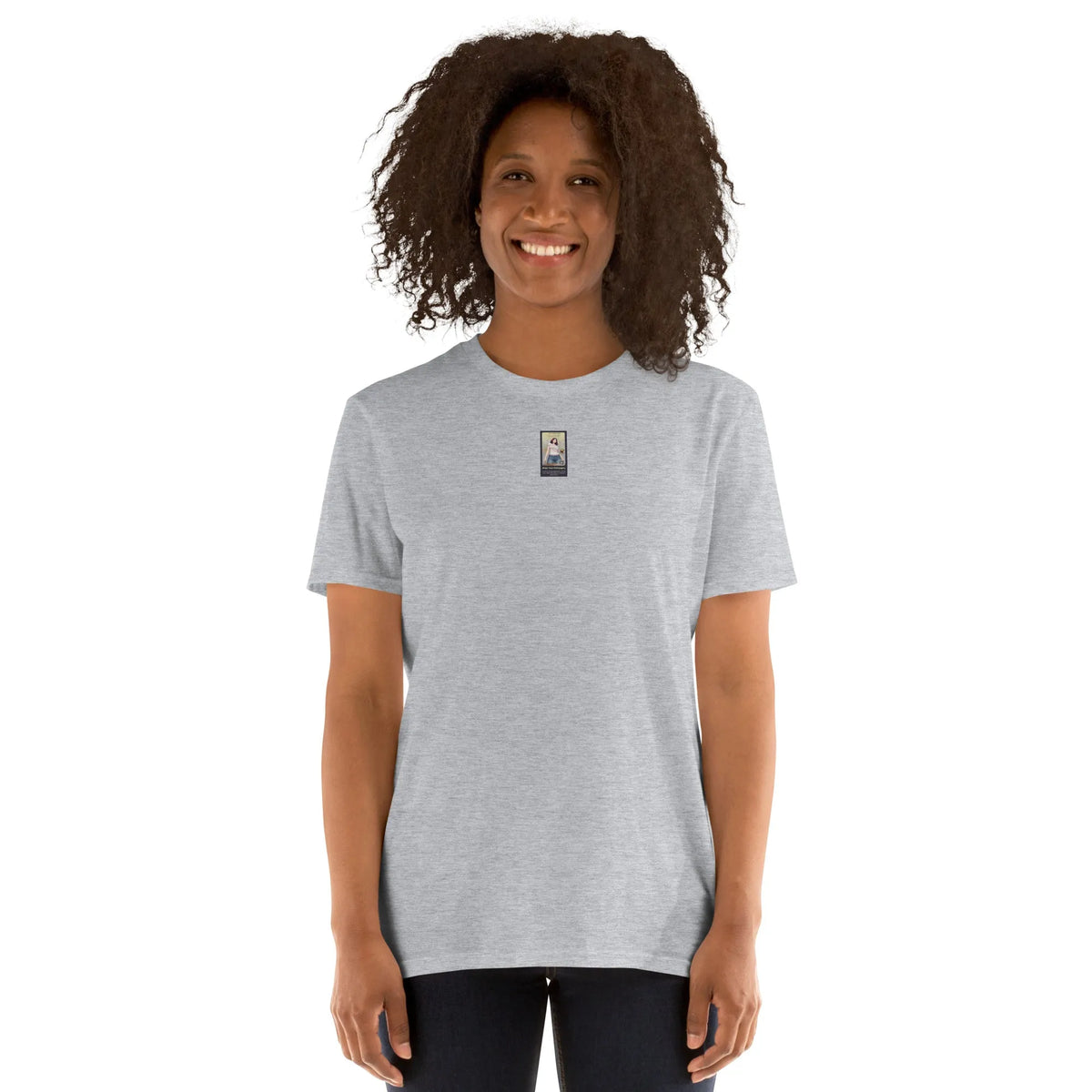 DISCO#1 Unisex T-Shirt in Sport-Grey – Vorderansicht Detail