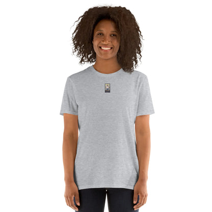 DISCO#1 Unisex T-Shirt in Sport-Grey – Vorderansicht Detail
