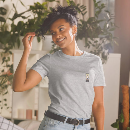 Retropet#4 Unisex T-Shirt in Sport Grey – Vorderansicht Detail