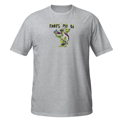 AMIG#1 Unisex T-Shirt in Sport-Grey – Vorderansicht Nahaufnahme