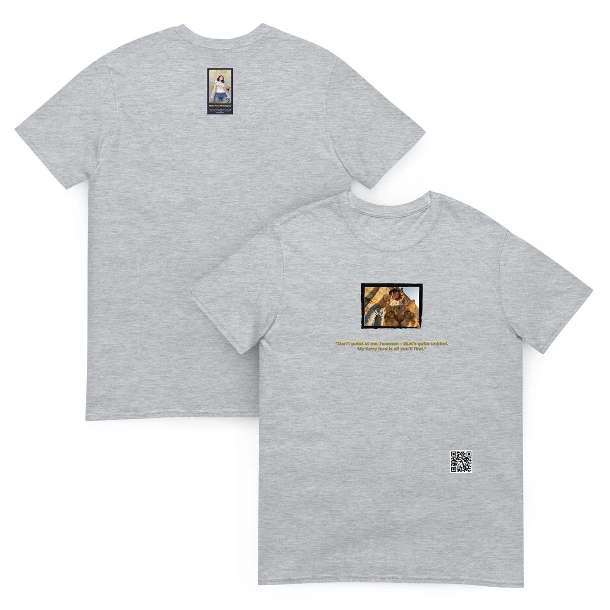 Retropet#1 Unisex T-Shirt in Sport Grey – Vorderansicht Detail