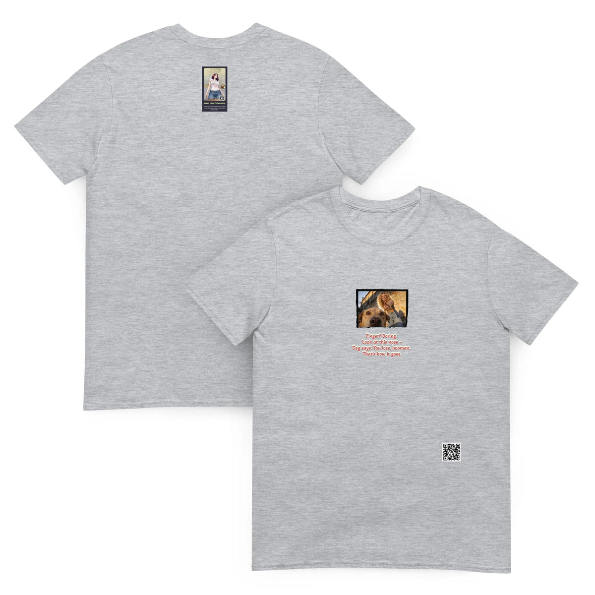 Retropet#2 Unisex T-Shirt in Sport Grey – Vorderansicht Detail