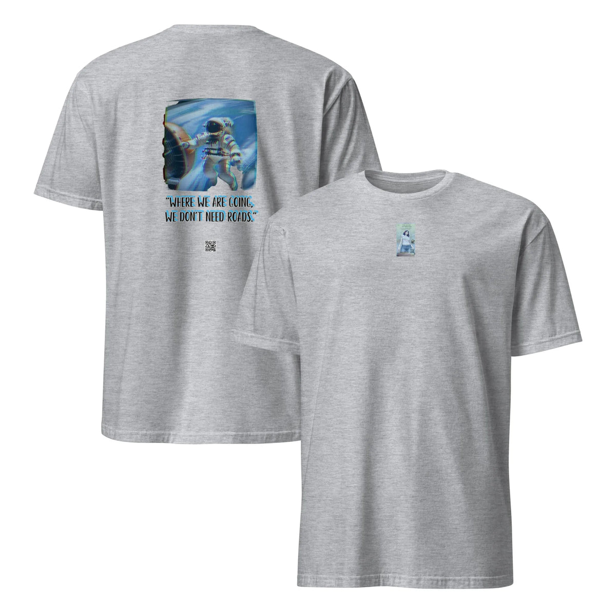 VHS#3 Unisex T-Shirt in Sport Grey – Vorderansicht / Rückenansicht