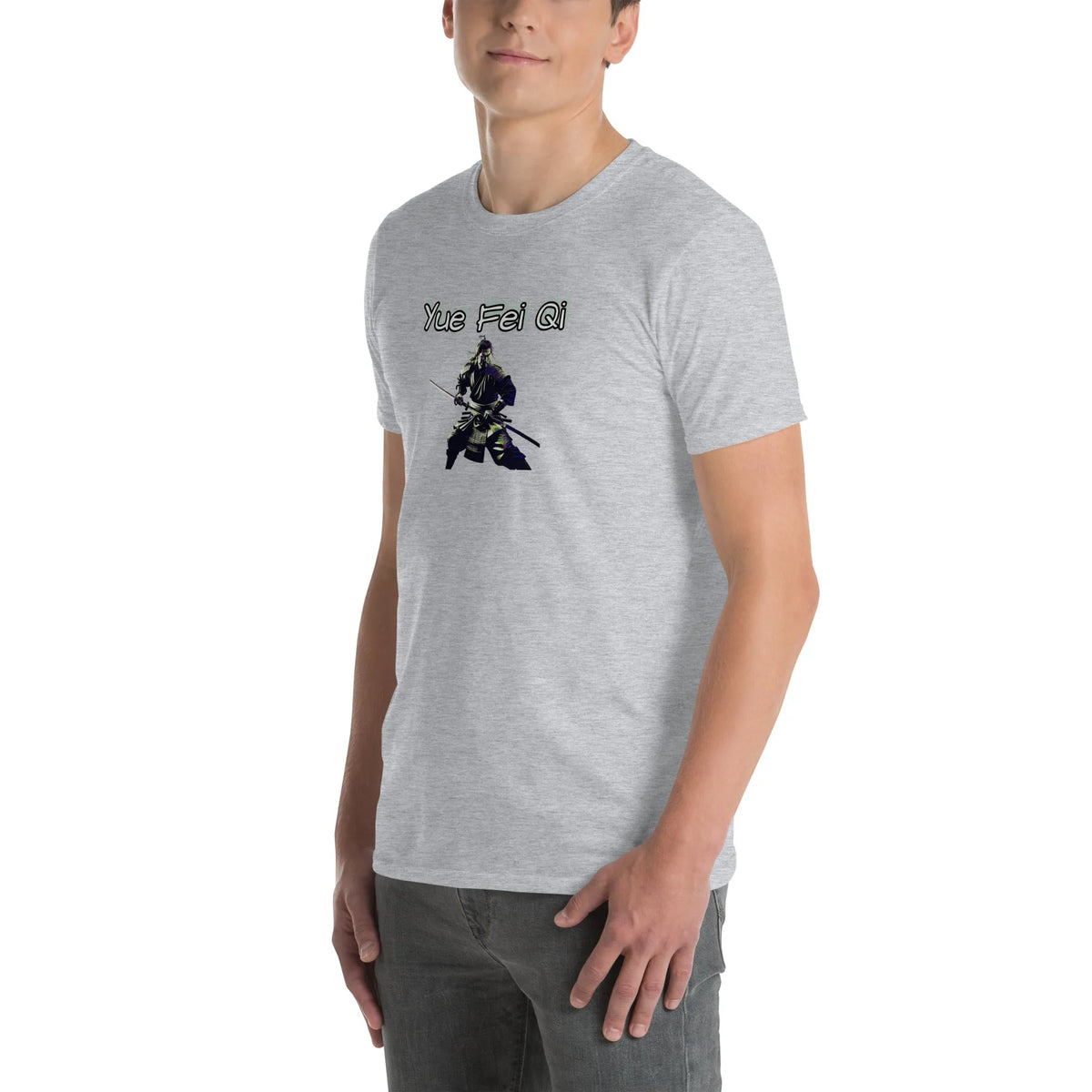 AMIG#3 Unisex T-Shirt in Sport-Grey – Seitenansicht links Detail