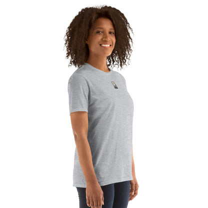 DISCO#1 Unisex T-Shirt in Sport-Grey – Seitenansicht rechts Detail