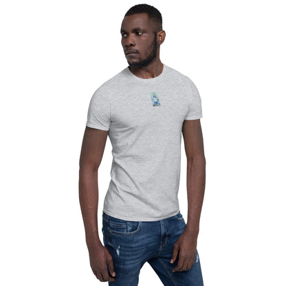 VHS#3 Unisex T-Shirt in Sport Grey – Seitenansicht rechts / Vorderansicht