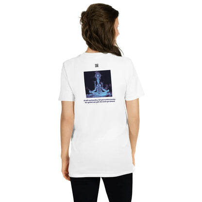 ZEN#1 Unisex T-Shirt in Weiß – Rückenansicht Detail