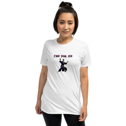 AMIG#2 Unisex T-Shirt in Weiß – Vorderansicht Nahaufnahme