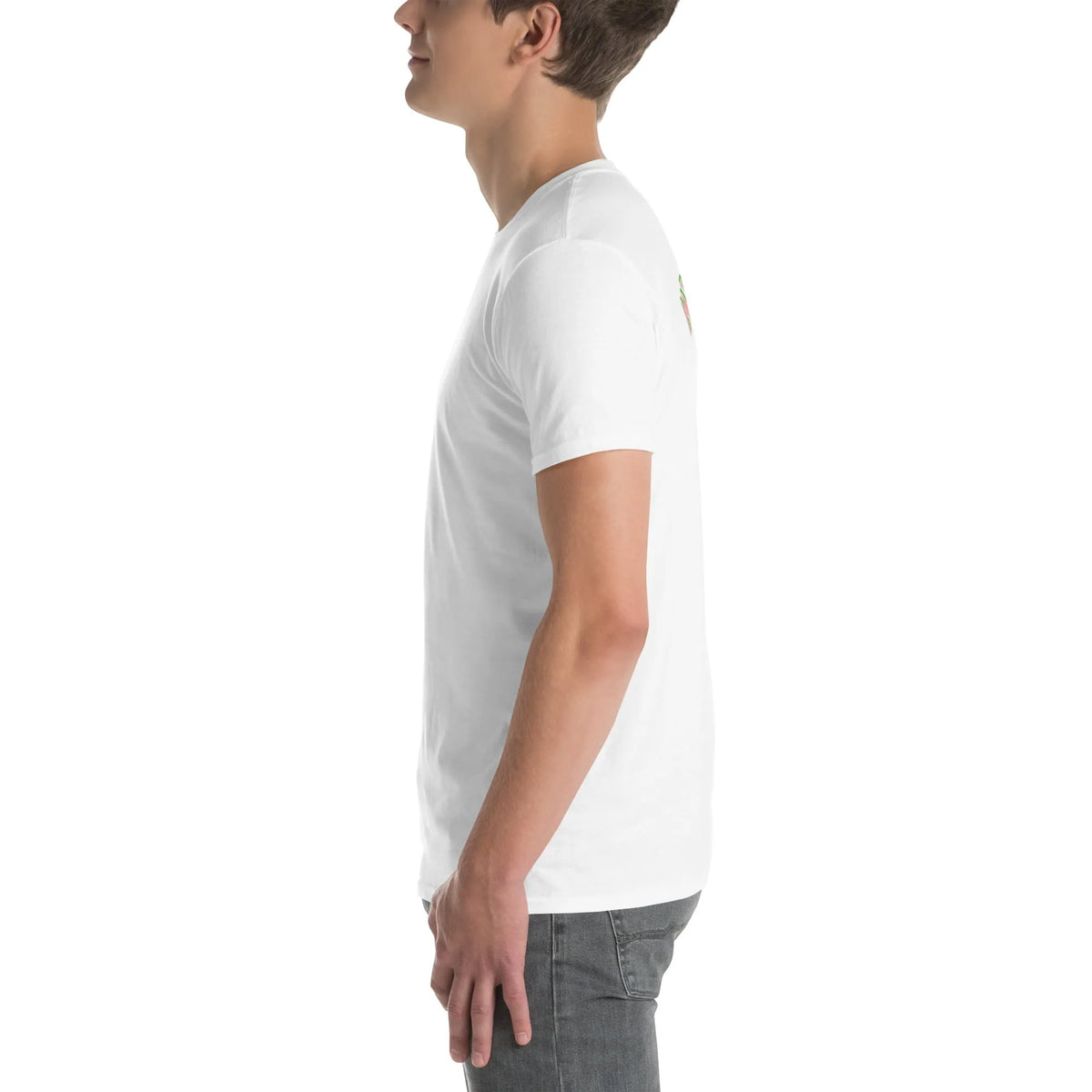 VHS#2 Unisex T-Shirt in Weiß – Seitenansicht links