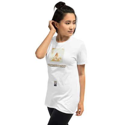 ZEN#2 Unisex T-Shirt in Weiß – Seitenansicht links / Vorderansicht