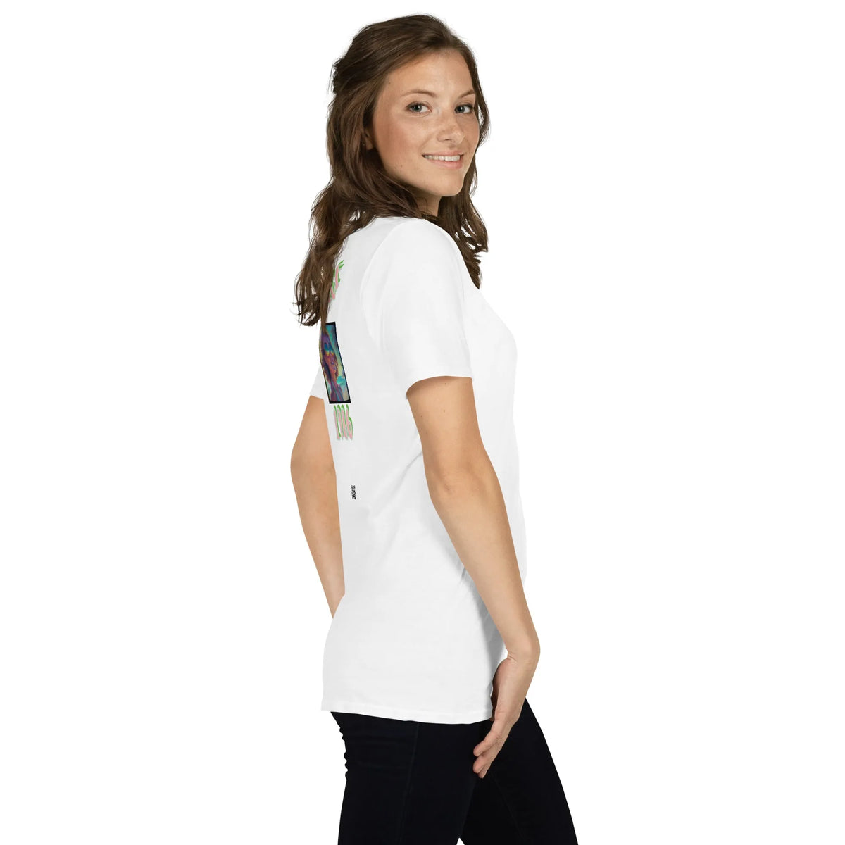 VHS#1 Unisex T-Shirt in Weiß – Seitenansicht rechts