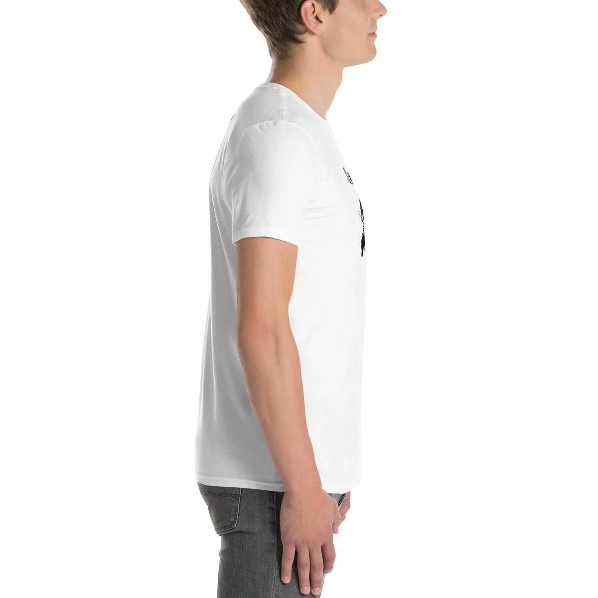 AMIG#3 Unisex T-Shirt in Weiß – Seitenansicht rechts