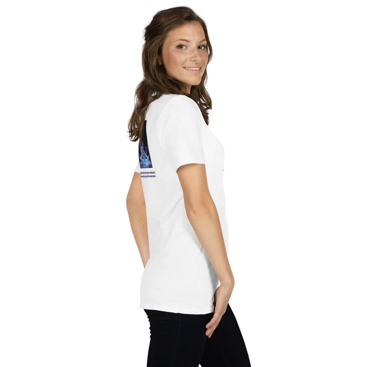 ZEN#1 Unisex T-Shirt in Weiß – Seitenansicht rechts