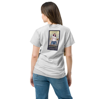 Heritage#5 classic tee, back photo graphic on heather gray shirt