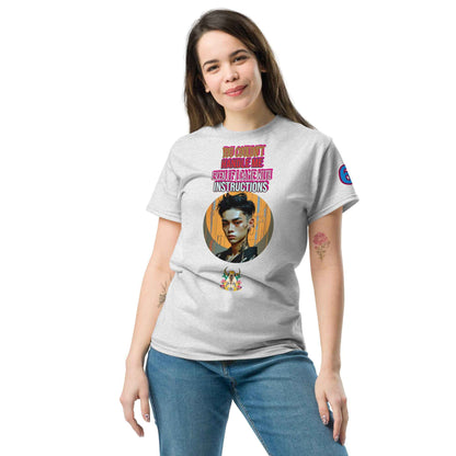Unisex classic tee in Sport Grey with graphic front print and round neck