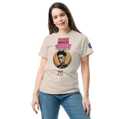 Sand Unisex classic tee mit großem buntem Frontprint und Rundhalsausschnitt