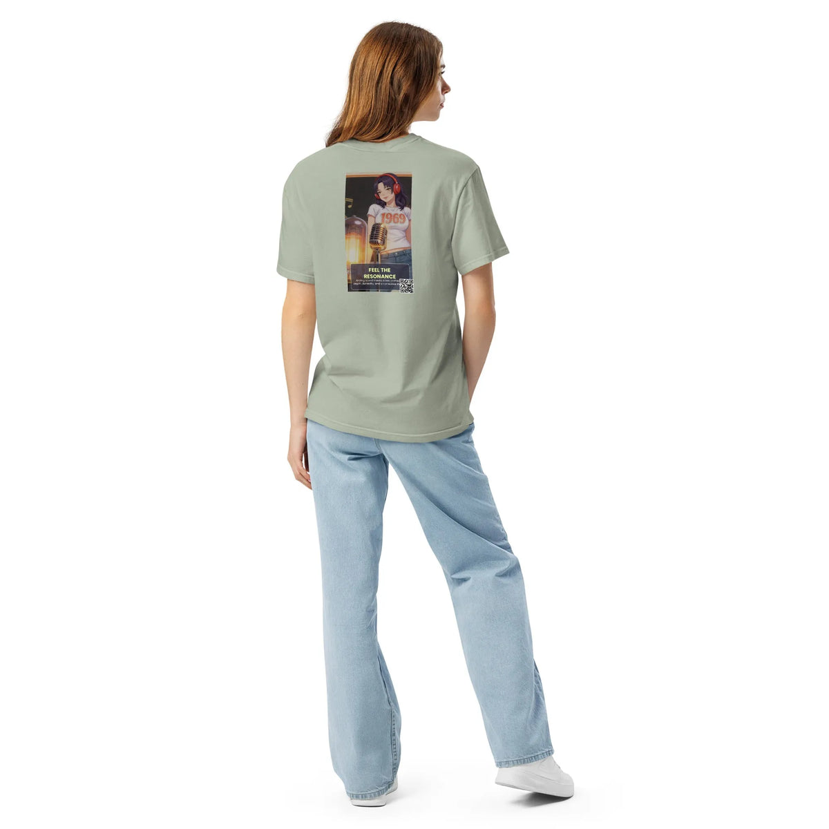 Heritage#2 garment-dyed heavyweight t-shirt in Bay – Rückenansicht