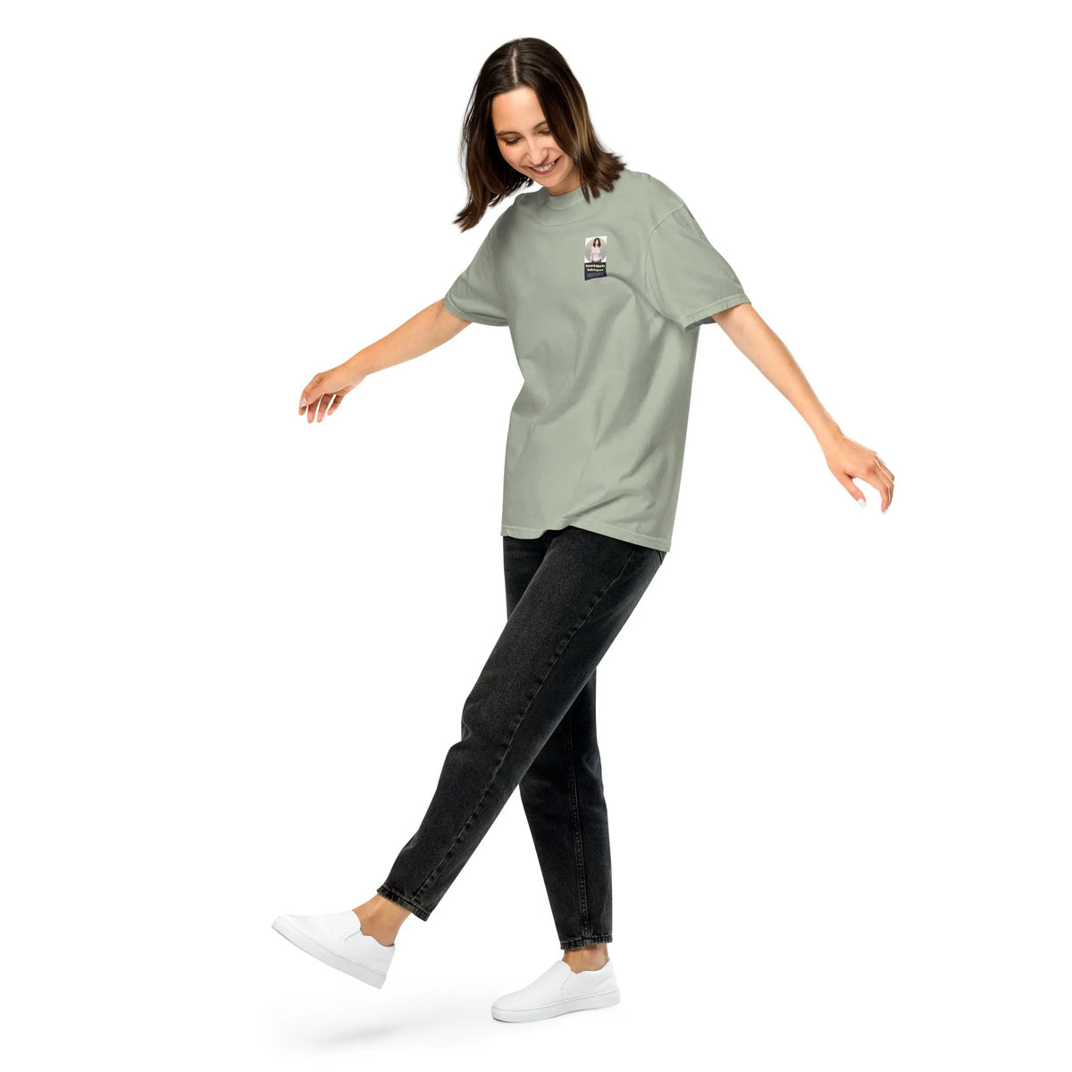 Heritage#1 garment-dyed heavyweight t-shirt in Bay – Vorderansicht