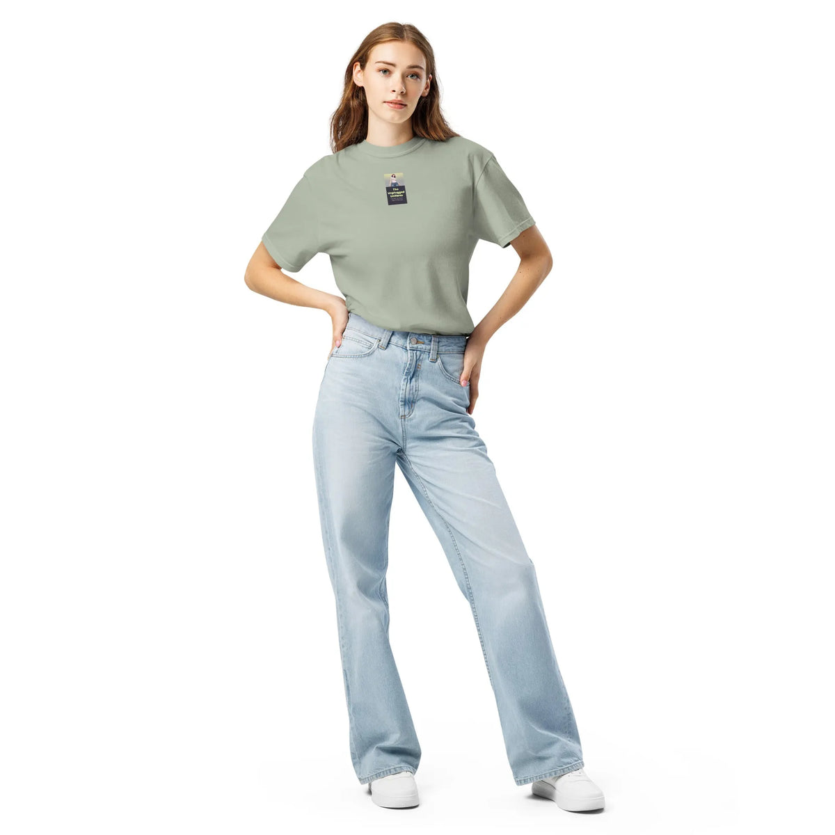 Heritage#2 garment-dyed heavyweight t-shirt in Bay – Vorderansicht