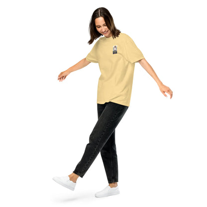 Heritage#1 garment-dyed heavyweight t-shirt in Butter – Vorderansicht