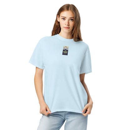 Heritage#2 garment-dyed heavyweight t-shirt in Chambray – Vorderansicht Detail