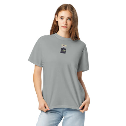 Heritage#2 garment-dyed heavyweight t-shirt in Granite – Vorderansicht Detail